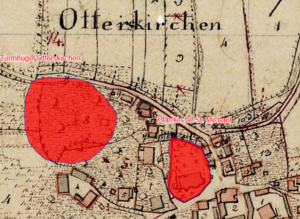 Lageplan des Turmhügels Otterskirchen auf dem Urkataster von Bayern