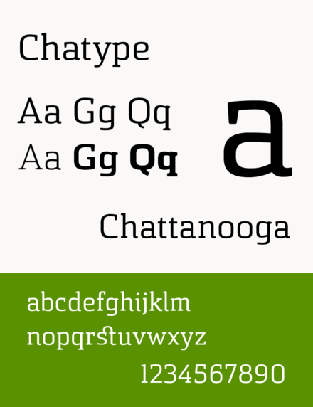 Chatype, the typeface used by Chattanooga