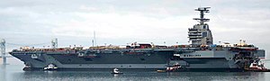 USS Gerald R. Ford (CVN-78) on the James River in 2013.JPG