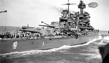 Maryland at sea in early 1945 USS Maryland c1945 WAPA 2699 011.jpg