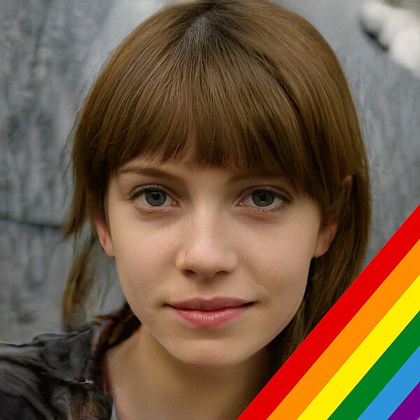 Example user image with a rainbow flag across one corner