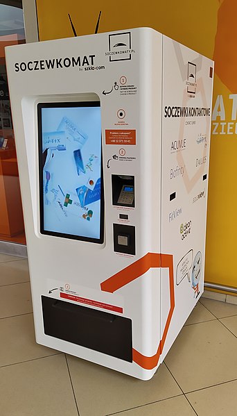 File:Vending machine with contact lens, Łódź 2020.jpg