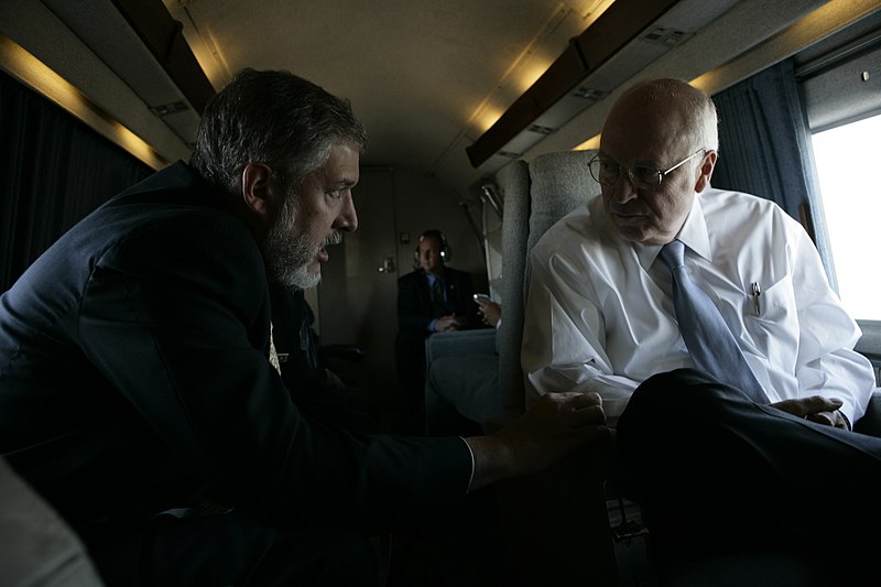 File:Vice President Cheney Talks with David Addington Aboard Marine Two (18682636006).jpg