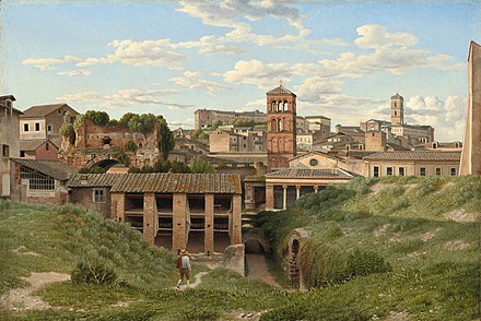 A view of the Cloaca Maxima as it appeared in 1814.  Oil on canvas by Christoffer Wilhelm Eckersberg