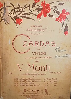 Image illustrative de l’article Czardas (Vittorio Monti)