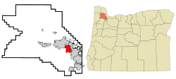 Location of Aloha, Oregon