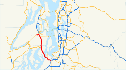 Mapa da Rodovia 16 do Estado de Washington