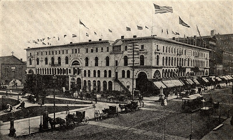 File:Wonderland Theatre aka Arcade Building, Lafayette Square, Buffalo, New York, circa late 1880s or early '90s (from Views of Old-Time Buffalo).jpg