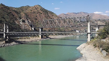 Bridges over the Yalong near its mouth in Panzhihua.