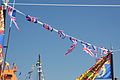 Bunting at the Jubilee platform on the quay, Yarmouth, Ise of Wight. It was at the Yarmouth Old Gaffers Festival 2012 at the time, and as this was the year of the Queen's Diamond Jubilee, the event had a royal theme to it, with a special jubilee platform where a look-a-like of the queen opened the event.