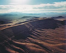 Foto van Yucca Mountain, in de woestijn van Nevada