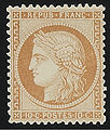 English: Yellowish bistre SG152 Français : Bistre-jaune France Yv36