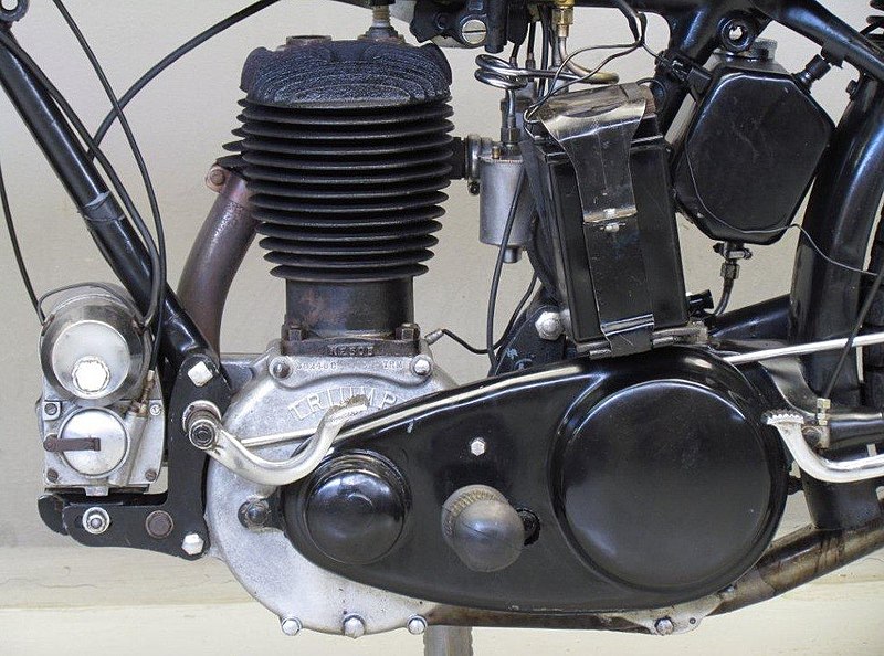 File:1929 Triumph Model NSD 550cc-side valve motorcycle engine left side.jpg