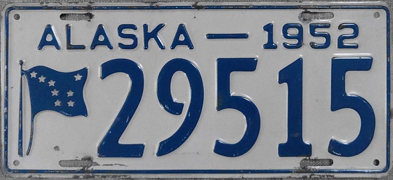 File:1952 Alaska license plate.jpg