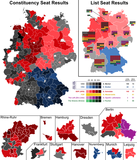 Федеральные выборы 2005 г. в Германии - Результаты по constituency.svg 