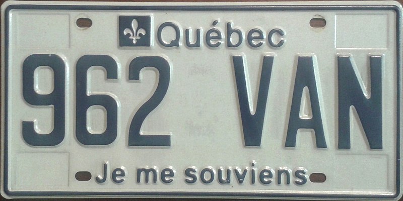 File:2007 Quebec license plate 962 VAN.jpg