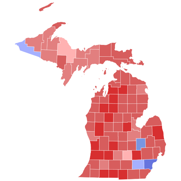 File:2010 Michigan gubernatorial election results map by county.svg