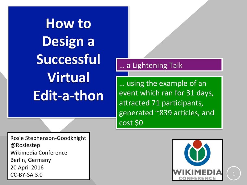 File:2016 WMCON - How to design a successful virtual editathon.pdf