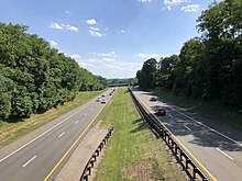 View south along the Garden State Parkway in Hillsdale
