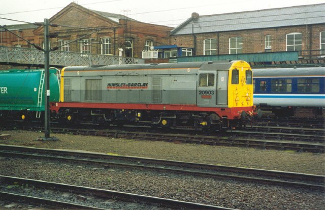 A Hunslet-Barclay class 20 at Doncaster in 1994