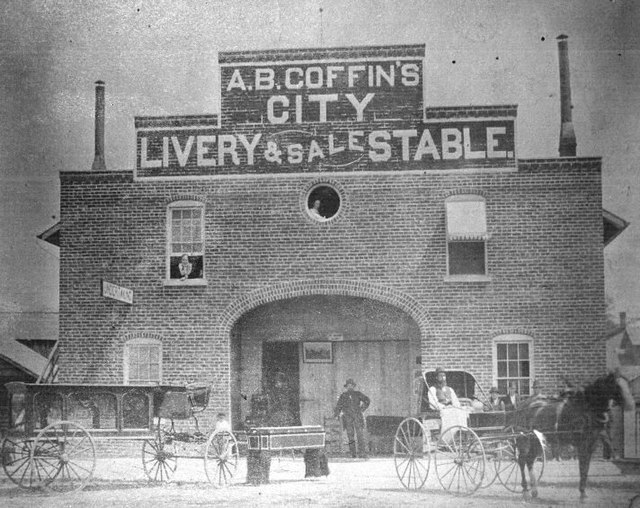 A.B. Coffins City Livery and Sale Stable, c. 1890