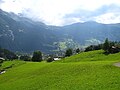 Deutsch: Blick aus Obere Gletscherstrasse, Grindelwald, Schweiz English: View from Obere Gletscherstrasse, Grindelwald, Switzerland Camera location 46° 37′ 49.7″ N, 8° 03′ 34.6″ E    View all coordinates using: OpenStreetMap