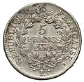 Thumbnail for File:5 Francs 9 L'an - French Republic (1800) Bielik-coins 01.jpg