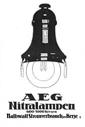 Werbung für die Nitralampe der AEG von 1913