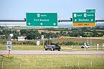 Near De Winton, Highway 2A splits southwest toward the bedroom community of Okotoks, Alberta.