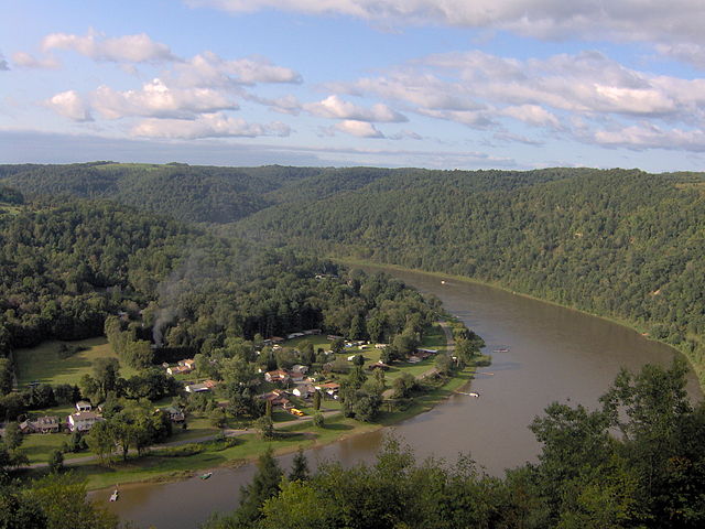 Much of the Allegheny River's course is through hilly woodlands.