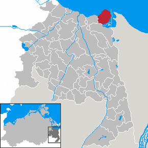 Lage der Gemeinde Altwarp im Landkreis Uecker-Randow