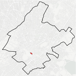 Kaupungin kartta, jossa Anafiótika korostettuna.