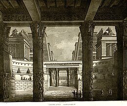 Amphithéâtre babylonien, croquis d'Antonio Basoli pour Semiramide reconnu par Giacomo Meyerbeer (1820) - Archivio Storico Ricordi ICON011801.jpg