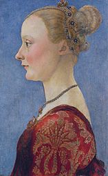Antonio Pollaiuolo, Portrait d'une jeune femme (XVe siècle), 46,3 × 32,5 cm.