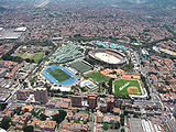 Aerial view of the sports facilities