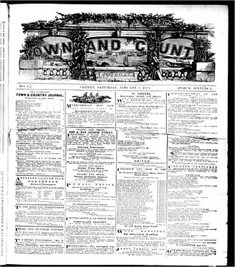 Australian Town & Country Journal, cover page, 8 January 1870 Australian Town & Country Journal 8 January 1870.jpg
