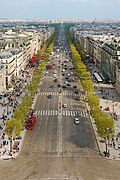 Avenue des Champs-Elysées from top of Arc de triomphe Paris