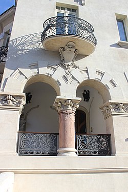 Balcony of Villa Calderai, Rome, Italy