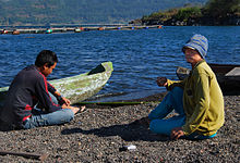 Pêcheurs au lac Batur.