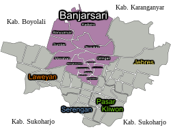 Peta genah Banjarsari ring Kota Surakarta