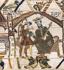 המלך אדוארד המודה והרולד גודווינסון בווינצ'סטר, סצנת הפתיחה מתוך שטיח באייה