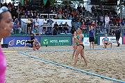 Deutsch: Beachhandball Europameisterschaften 2019 (Beach handball Euro); Tag 6: 7. Juli 2019 – Frauenfinale, Dänemark-Ungarn 2:0 (18:12, 23:22) English: Beach handball Euro; Day 6: 7 July 2019 – Women's Final – Denmark-Hungary 2:0 (18:12, 23:22)