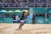 Deutsch: Beachvolleyball bei den Olympischen Jugendspielen 2018; Tag 11, 17. Oktober 2018; Jungen, Spiel um Platz 3 – Argentinien-Ungarn 2:0 (21–15/21–15) English: Beach volleyball at the 2018 Summer Youth Olympics at 17 October 2018 – Bronze Medal Match – Argentina-Hungary 2:0 (21–15/21–15)