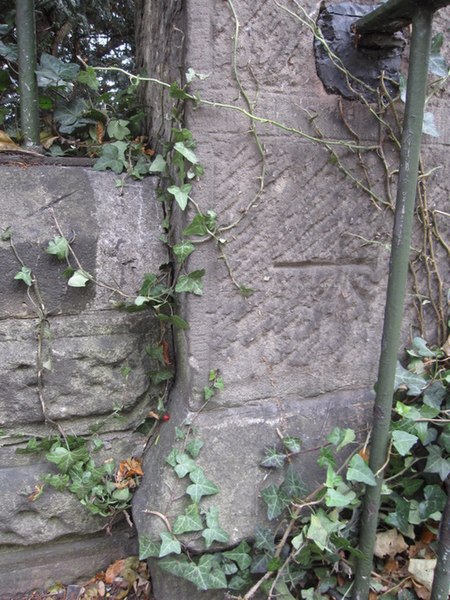 File:Bench mark on Overleigh Cemetery stone post - geograph.org.uk - 1535611.jpg