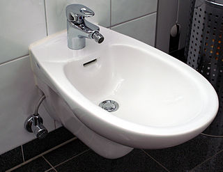 Bidet plumbing fixture or type of sink intended for washing the genitalia and anus of the human body