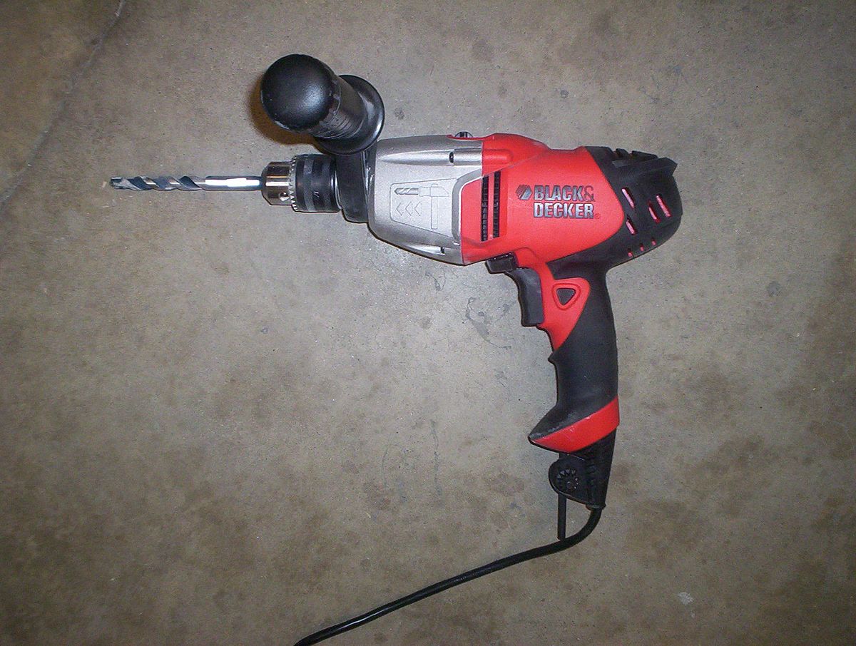 Black & Decker 1/2 Hammer Drill DR601 Corded Electric 6 Amp with Carrying  Case