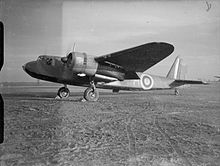 Blackburn Botha L8123 'A', of No. 1 (Coastal) Operational Training Unit, running up its engines at RAF Silloth, Blackburn Botha at RAF Silloth WWII IWM CH 1905.jpg
