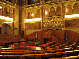 A Assembleia Nacional fica na Casa do Parlamento em Budapeste