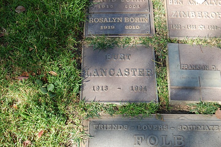 Burt Lancaster grave at Westwood Village Memorial Park Cemetery in Brentwood, California.JPG