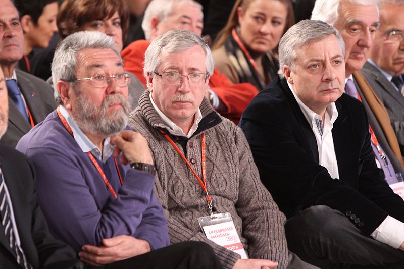 File:Cándido Méndez, Ignacio Fernández "Toxo" y José Blanco en la clausura del 38 Congreso del PSOE.jpg